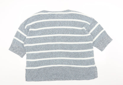 Gap Womens Multicoloured Round Neck Striped Cotton Pullover Jumper Size M