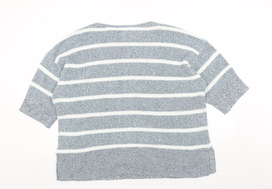 Gap Womens Multicoloured Round Neck Striped Cotton Pullover Jumper Size M