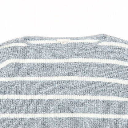 Gap Womens Multicoloured Round Neck Striped Cotton Pullover Jumper Size M