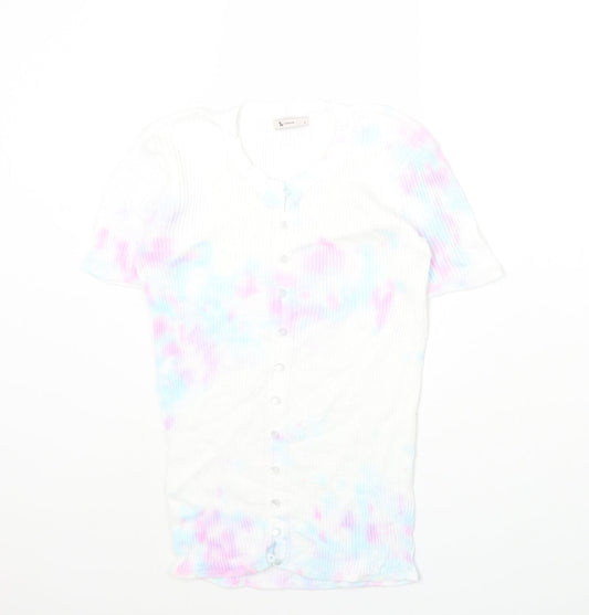 TU Womens Multicoloured Cotton Basic Tank Size 8 Round Neck - Ribbed Tie-Dye