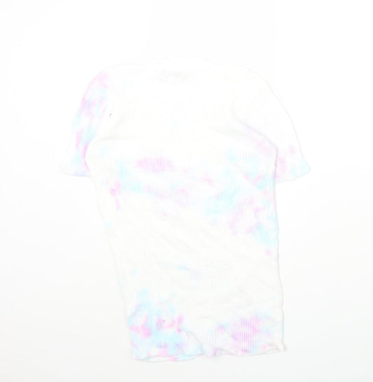 TU Womens Multicoloured Cotton Basic Tank Size 8 Round Neck - Ribbed Tie-Dye