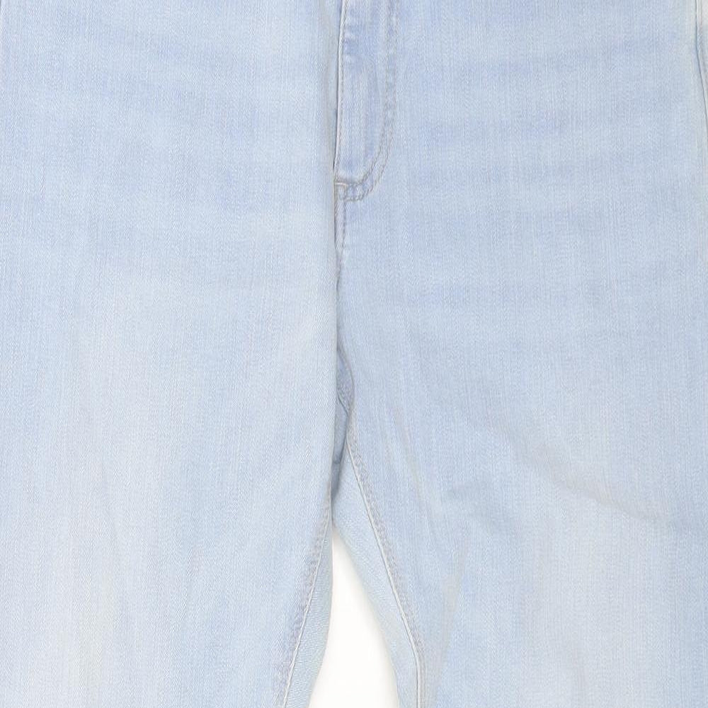 Marks and Spencer Mens Blue Cotton Skinny Jeans Size 32 in L31 in Regular Button