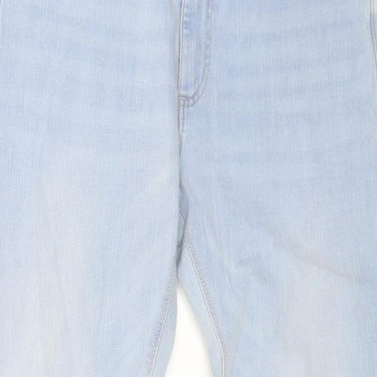 Marks and Spencer Mens Blue Cotton Skinny Jeans Size 32 in L31 in Regular Button