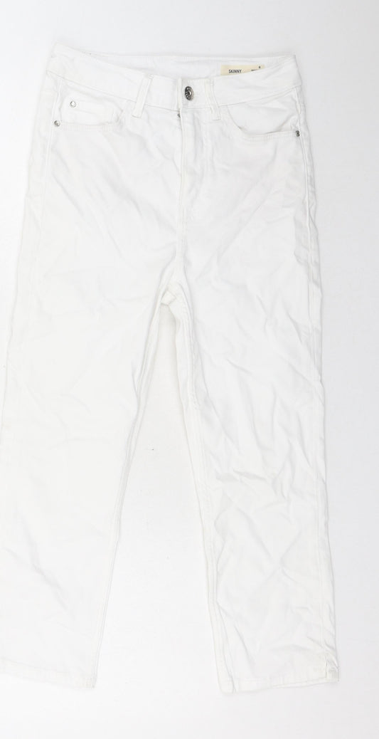 Womens UK Size 8 Marks and Spencer Regular Fit Straight White Jeans
