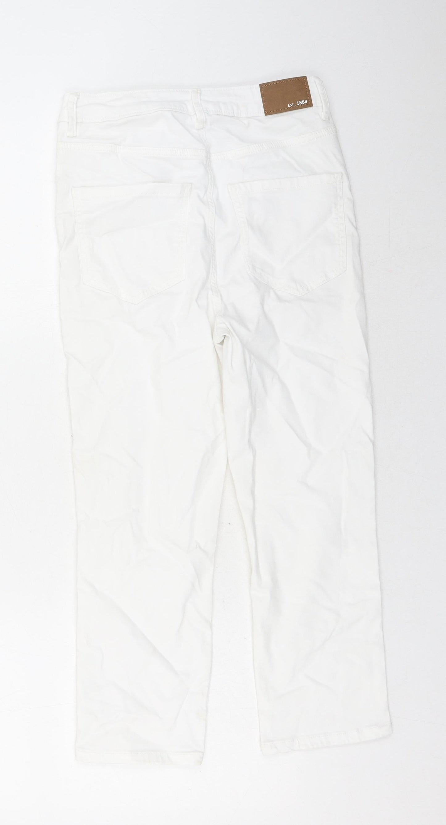 Womens UK Size 8 Marks and Spencer Regular Fit Straight White Jeans