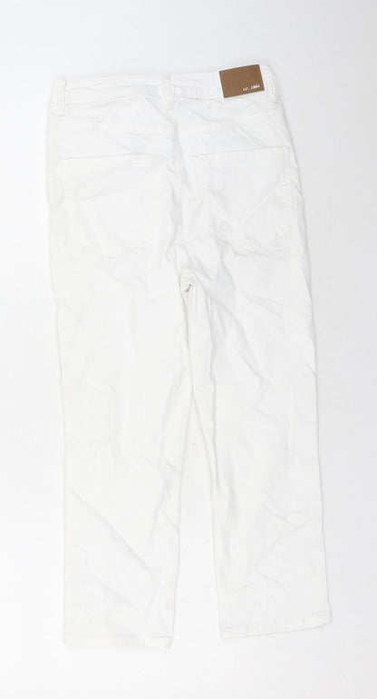 Womens UK Size 8 Marks and Spencer Regular Fit Straight White Jeans