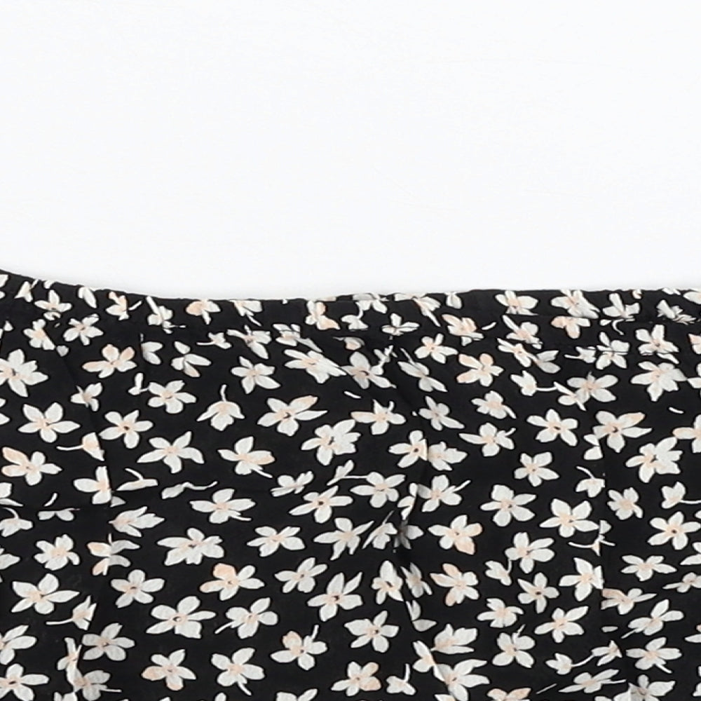 Miss Selfridge Womens Multicoloured Floral Viscose Cropped Blouse Size 6 Off the Shoulder