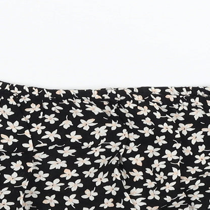 Miss Selfridge Womens Multicoloured Floral Viscose Cropped Blouse Size 6 Off the Shoulder