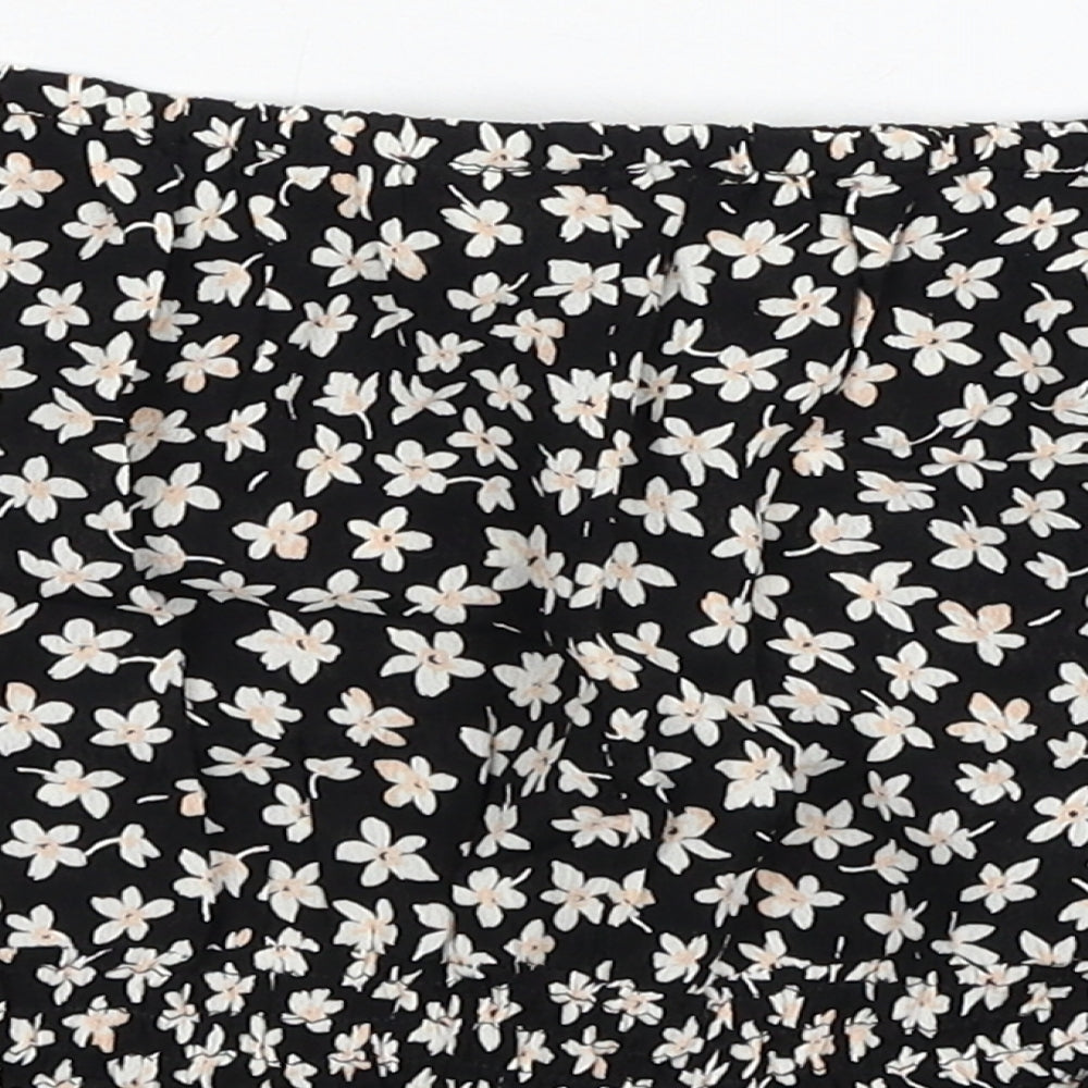 Miss Selfridge Womens Multicoloured Floral Viscose Cropped Blouse Size 6 Off the Shoulder