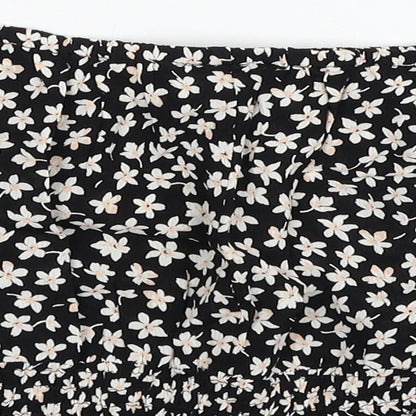 Miss Selfridge Womens Multicoloured Floral Viscose Cropped Blouse Size 6 Off the Shoulder