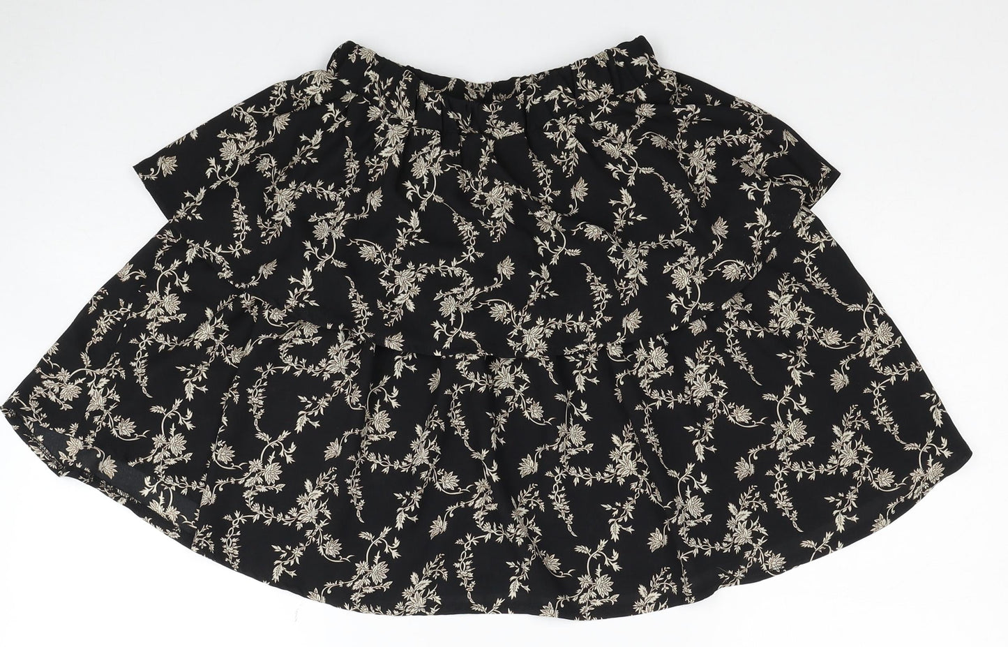 In the Style Womens Black Geometric Polyester Flare Skirt Size 6