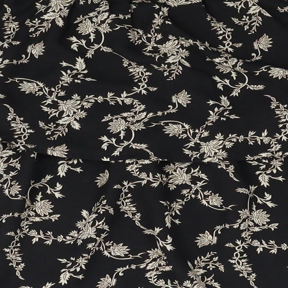 In the Style Womens Black Geometric Polyester Flare Skirt Size 6