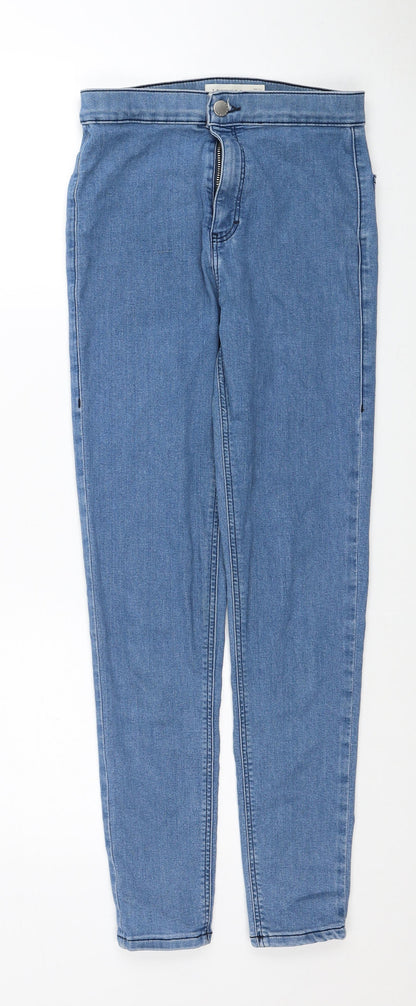 Topshop Womens Blue Cotton Skinny Jeans Size 28 in L30 in Regular Zip
