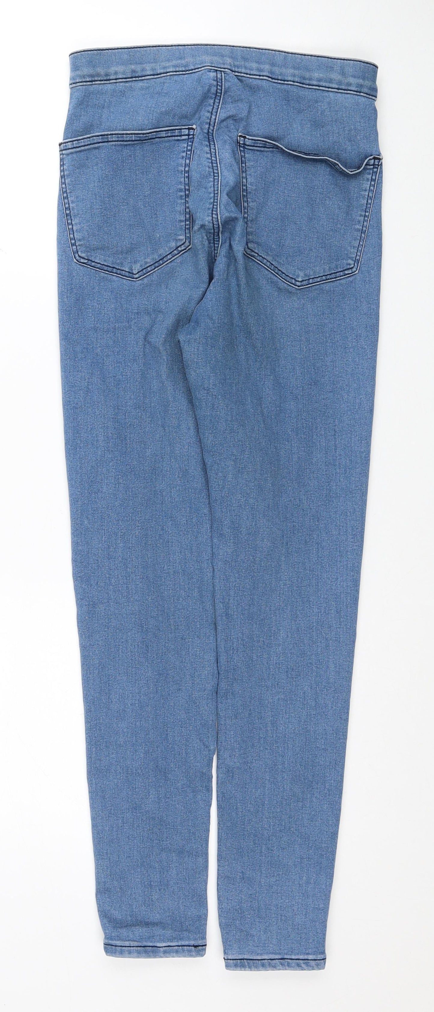 Topshop Womens Blue Cotton Skinny Jeans Size 28 in L30 in Regular Zip