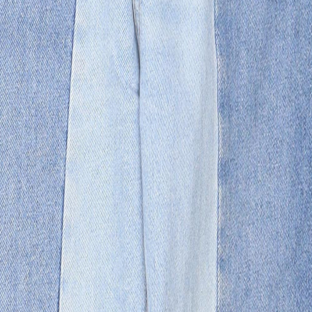New Look Womens Blue Cotton Straight Jeans Size 6 Regular Zip