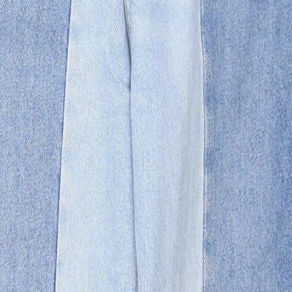 New Look Womens Blue Cotton Straight Jeans Size 6 Regular Zip