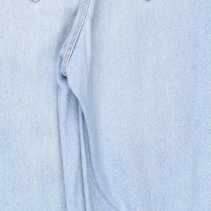 New Look Womens Blue Cotton Straight Jeans Size 6 Regular Zip