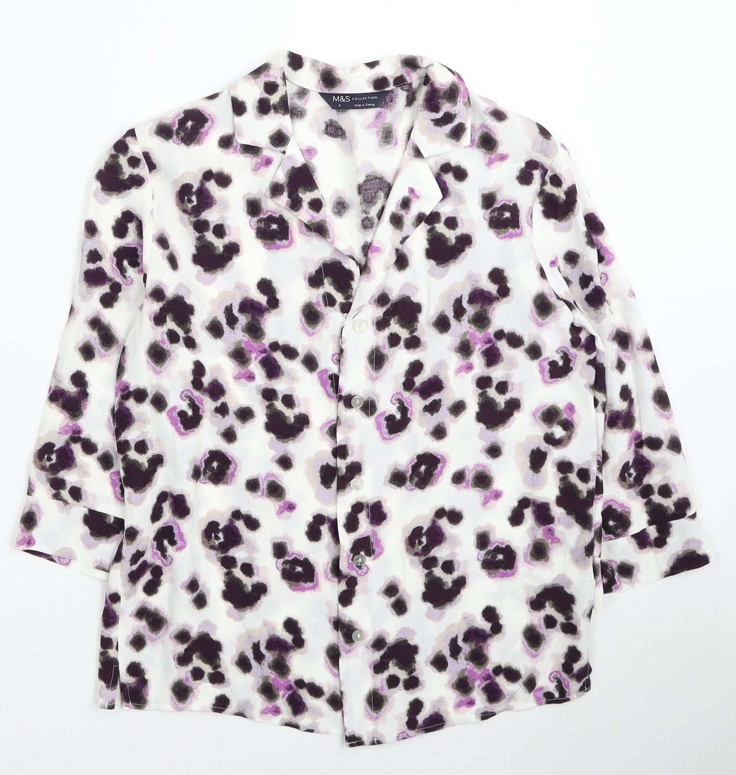 Womens UK Size 6 Marks and Spencer Multicoloured Basic Button-Up
