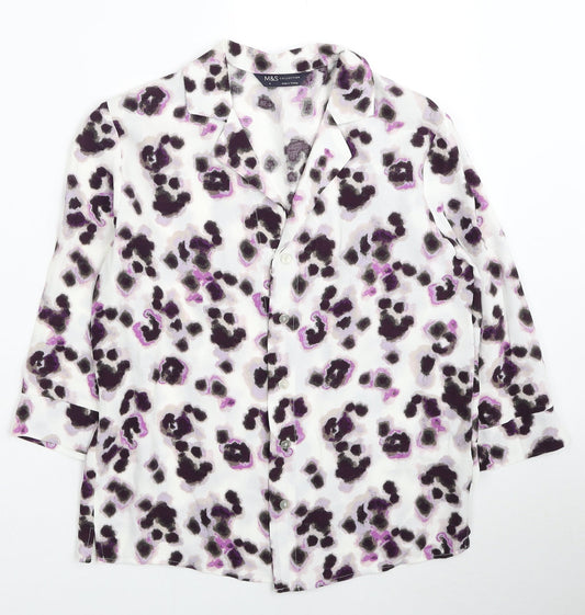 Womens UK Size 6 Marks and Spencer Multicoloured Basic Button-Up