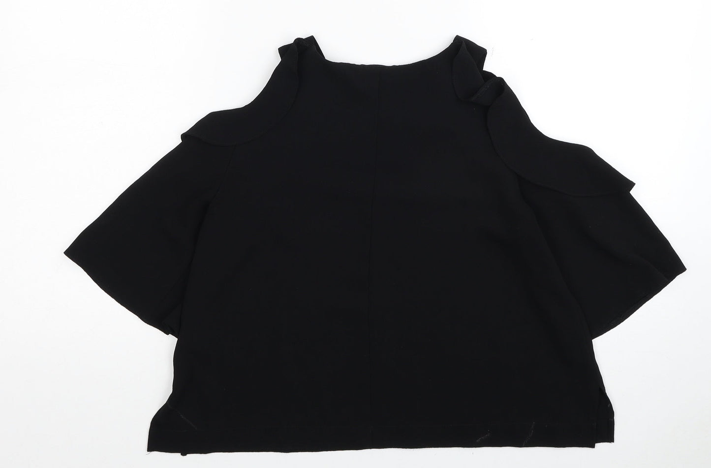 Womens UK Size 8 Topshop Black Cropped Blouse