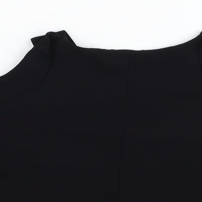 Womens UK Size 8 Topshop Black Cropped Blouse