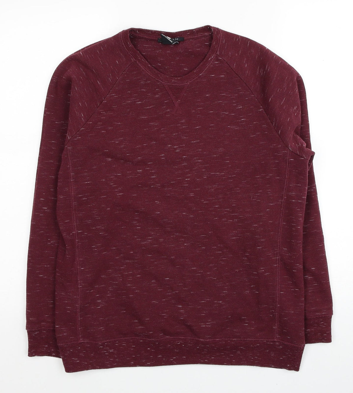 FSBN Mens Red Round Neck Polyester Pullover Jumper Size S