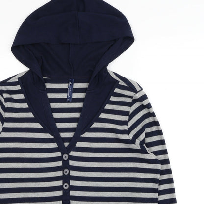 Bonmarché Womens Multicoloured Striped Polyester Pullover Hoodie Size M Pullover