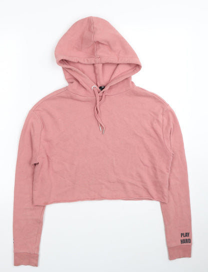 Womens UK Size XS Divided by H&M Pink Pullover Hoodie