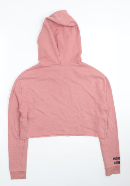Womens UK Size XS Divided by H&M Pink Pullover Hoodie