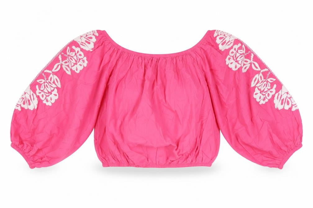 Womens UK Size 16 Marks and Spencer Pink Cropped Blouse