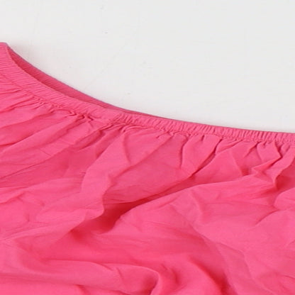 Womens UK Size 16 Marks and Spencer Pink Cropped Blouse