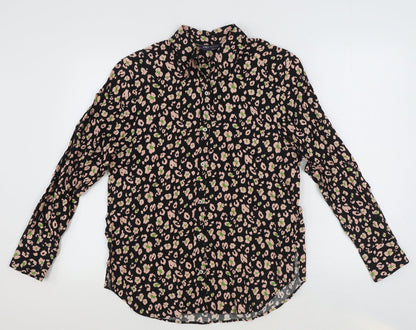 Womens UK Size 10 Marks and Spencer Black Basic Button-Up