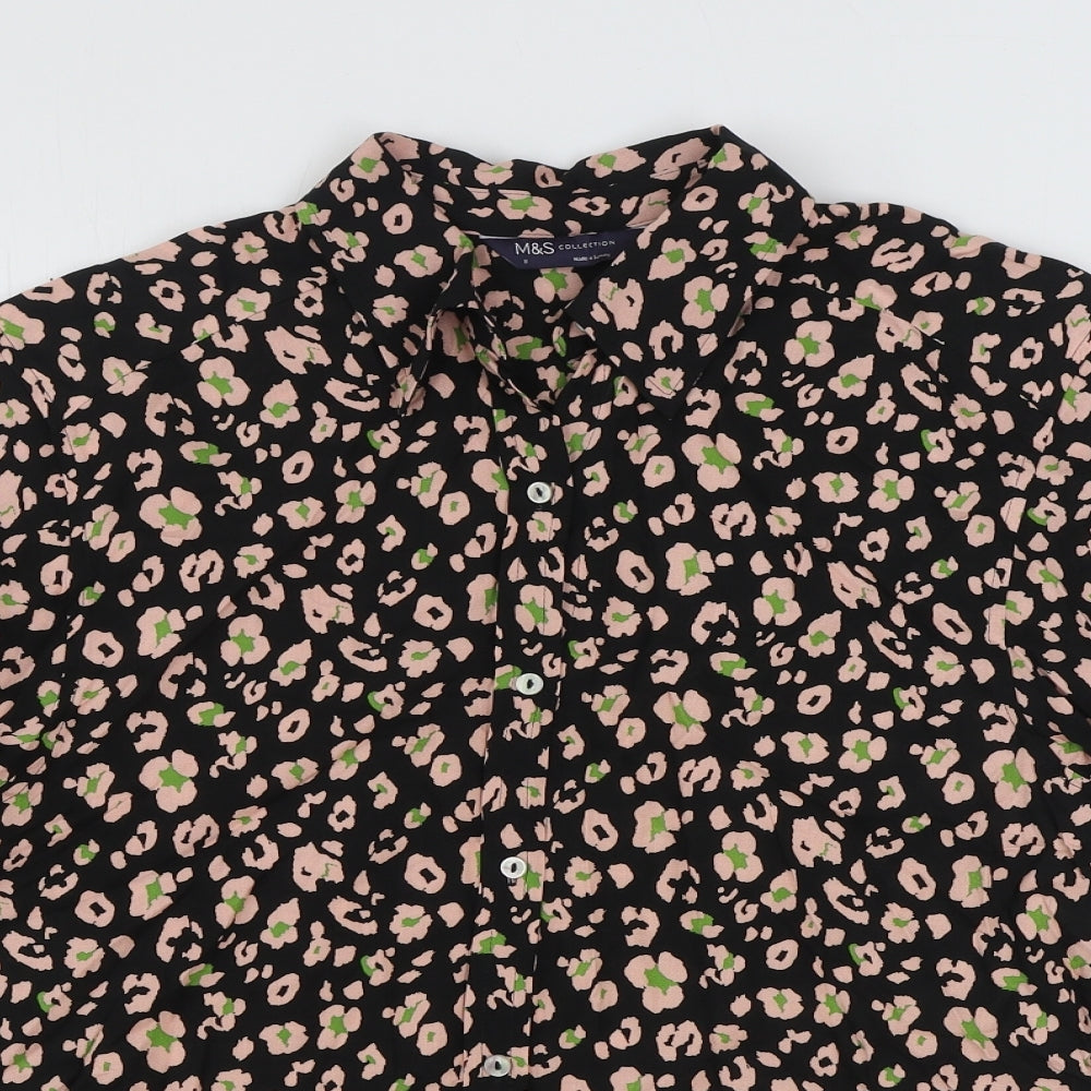 Womens UK Size 10 Marks and Spencer Black Basic Button-Up