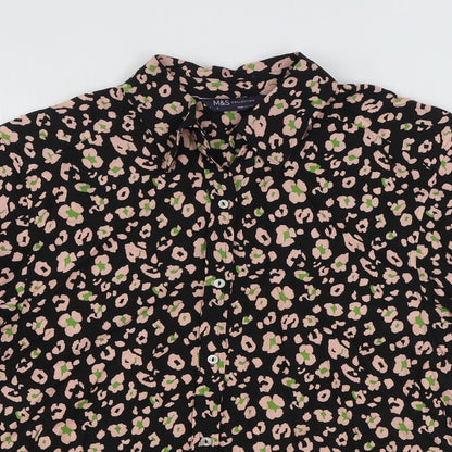 Womens UK Size 10 Marks and Spencer Black Basic Button-Up