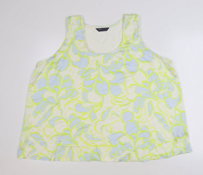 Marks and Spencer Womens Multicoloured Floral Polyester Basic Tank Size 24 Scoop Neck