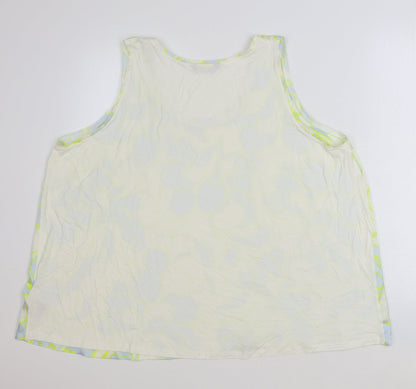 Marks and Spencer Womens Multicoloured Floral Polyester Basic Tank Size 24 Scoop Neck