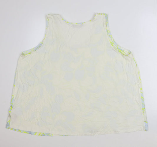 Marks and Spencer Womens Multicoloured Floral Polyester Basic Tank Size 24 Scoop Neck