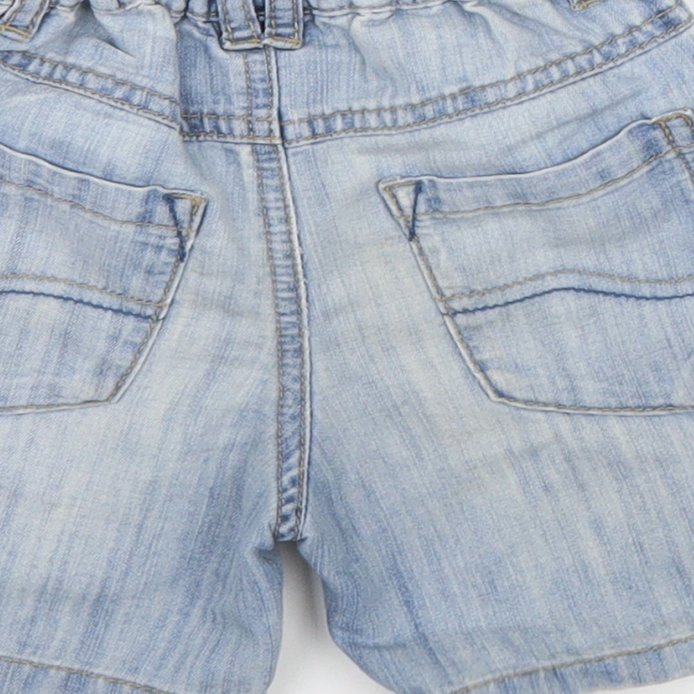 NEXT Boys Blue Cotton Cropped Trousers Size 9-12 Months Button
