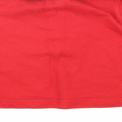 Baby Boys Red 100% Cotton Basic Button-Up Size 12 Months Round Neck Button - Welsh Flag