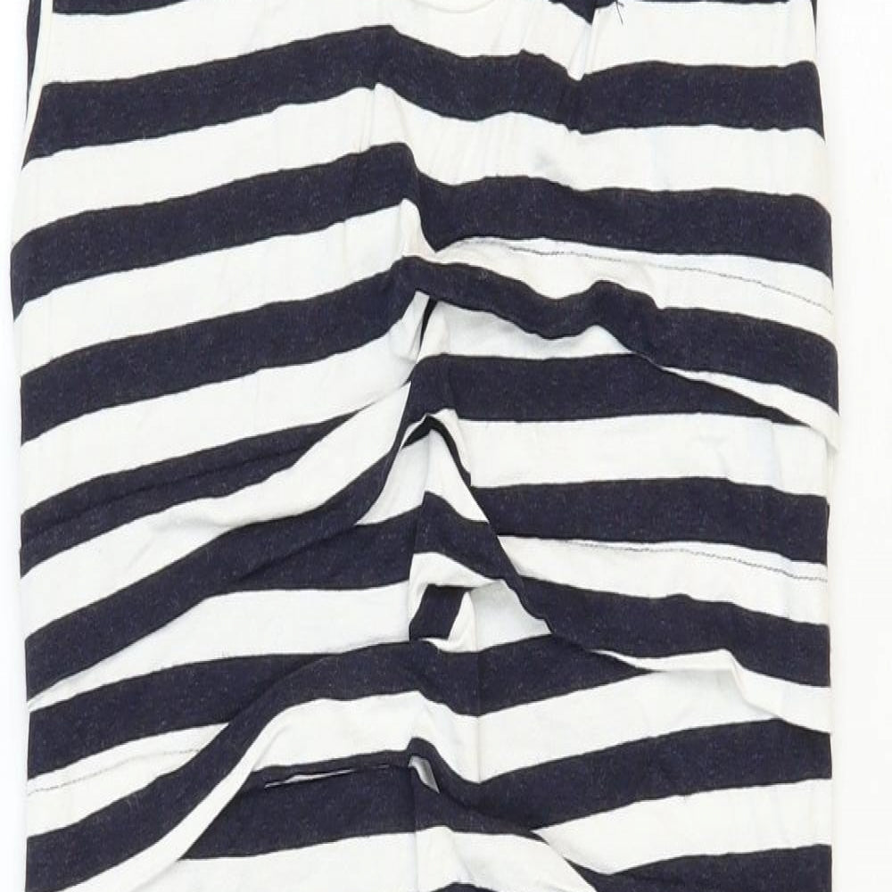 Nicole Miller Womens White Striped Rayon Tank Dress Size 10 Scoop Neck Pullover