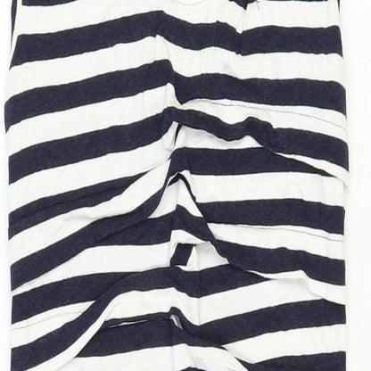 Nicole Miller Womens White Striped Rayon Tank Dress Size 10 Scoop Neck Pullover