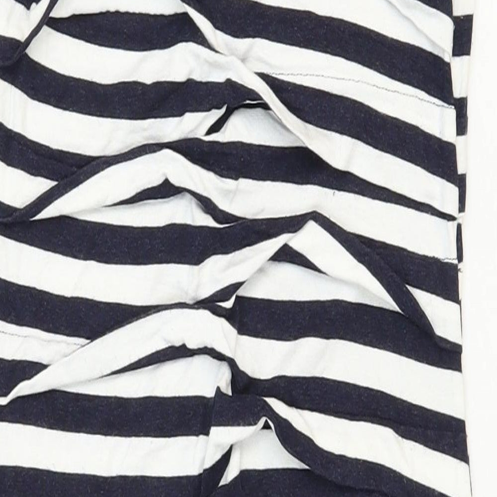 Nicole Miller Womens White Striped Rayon Tank Dress Size 10 Scoop Neck Pullover