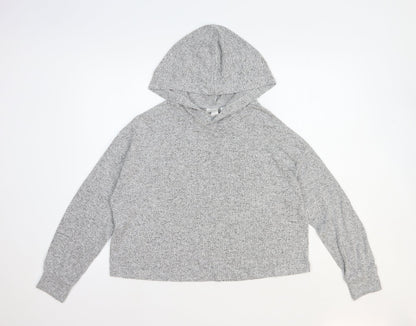 H&M Womens Grey Polyester Pullover Hoodie Size 12 Pullover
