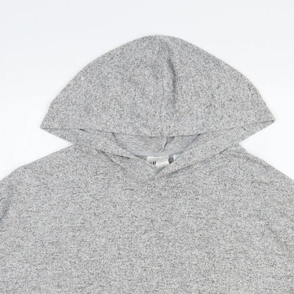 H&M Womens Grey Polyester Pullover Hoodie Size 12 Pullover