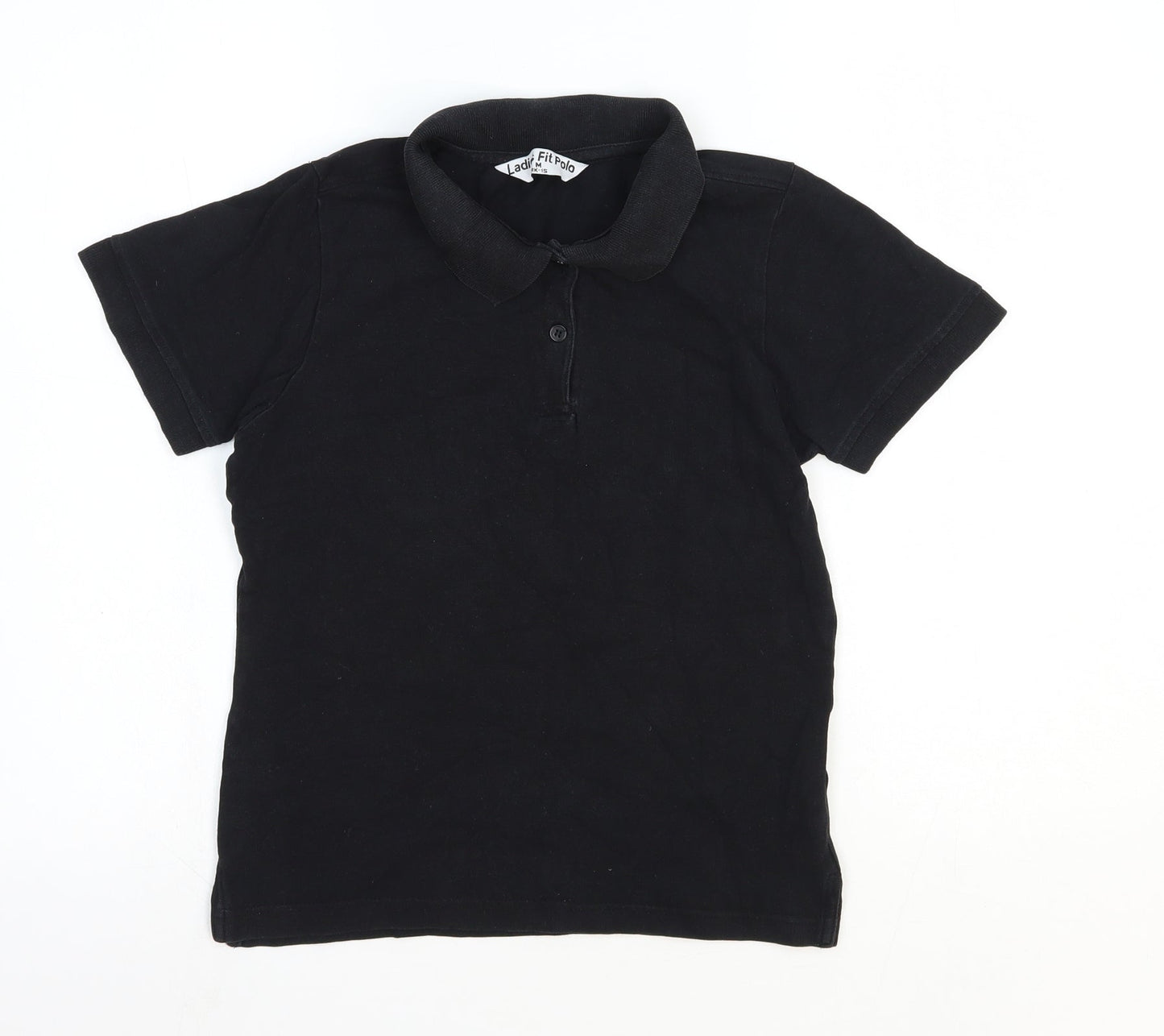 Womens UK Size M Preworn Black Basic Polo