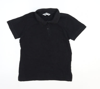 Womens UK Size M Preworn Black Basic Polo