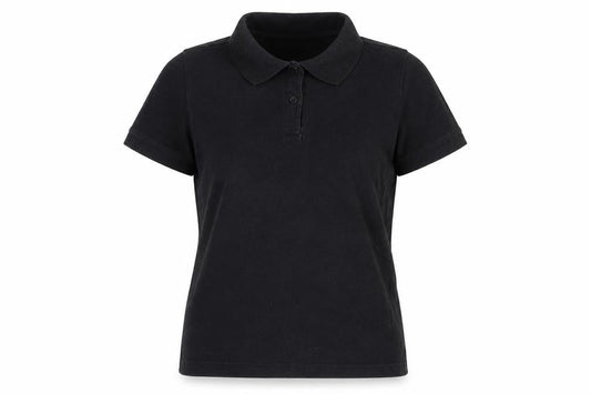 Womens UK Size M Preworn Black Basic Polo