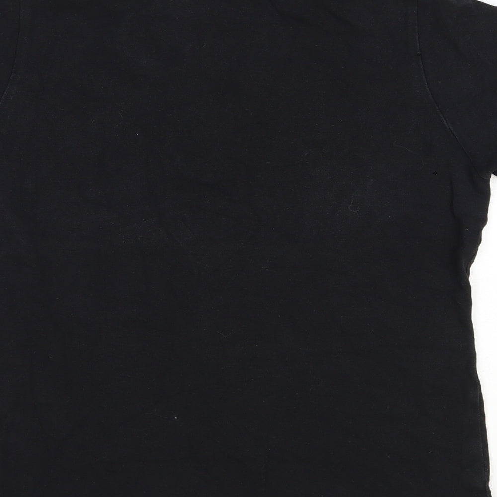 Womens UK Size M Preworn Black Basic Polo