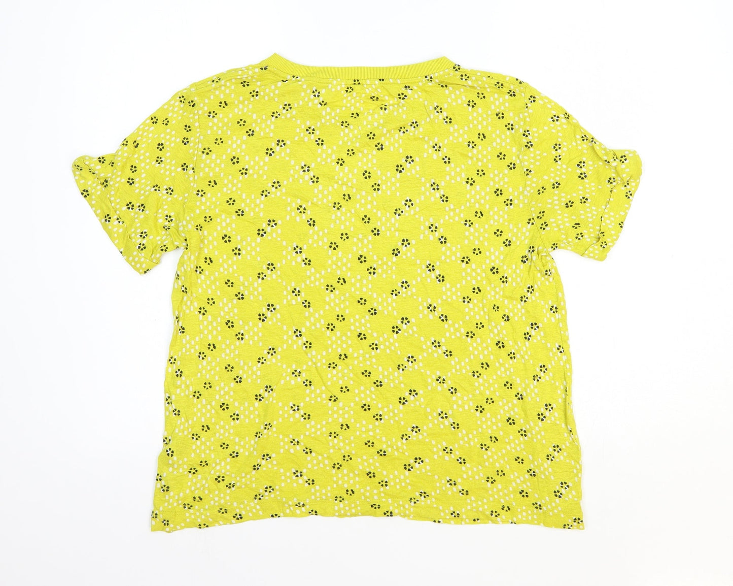 Womens UK Size 8 Per Una Yellow Basic T-Shirt
