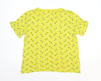 Womens UK Size 8 Per Una Yellow Basic T-Shirt